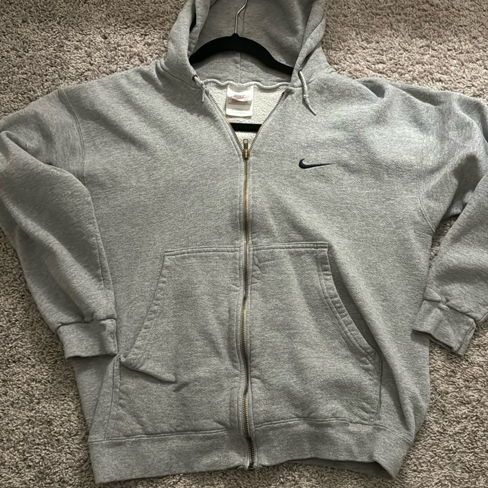 Vintage Grey Nike Zip Hoodie